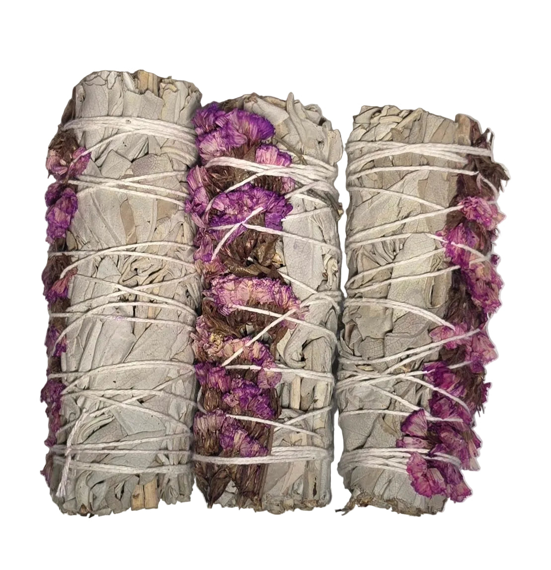 4" Baby White Sage & Sinuata Flower