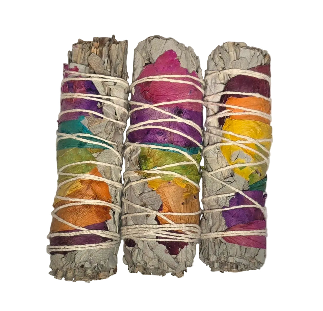 Rainbow Flower Baby White Sage Bundle
