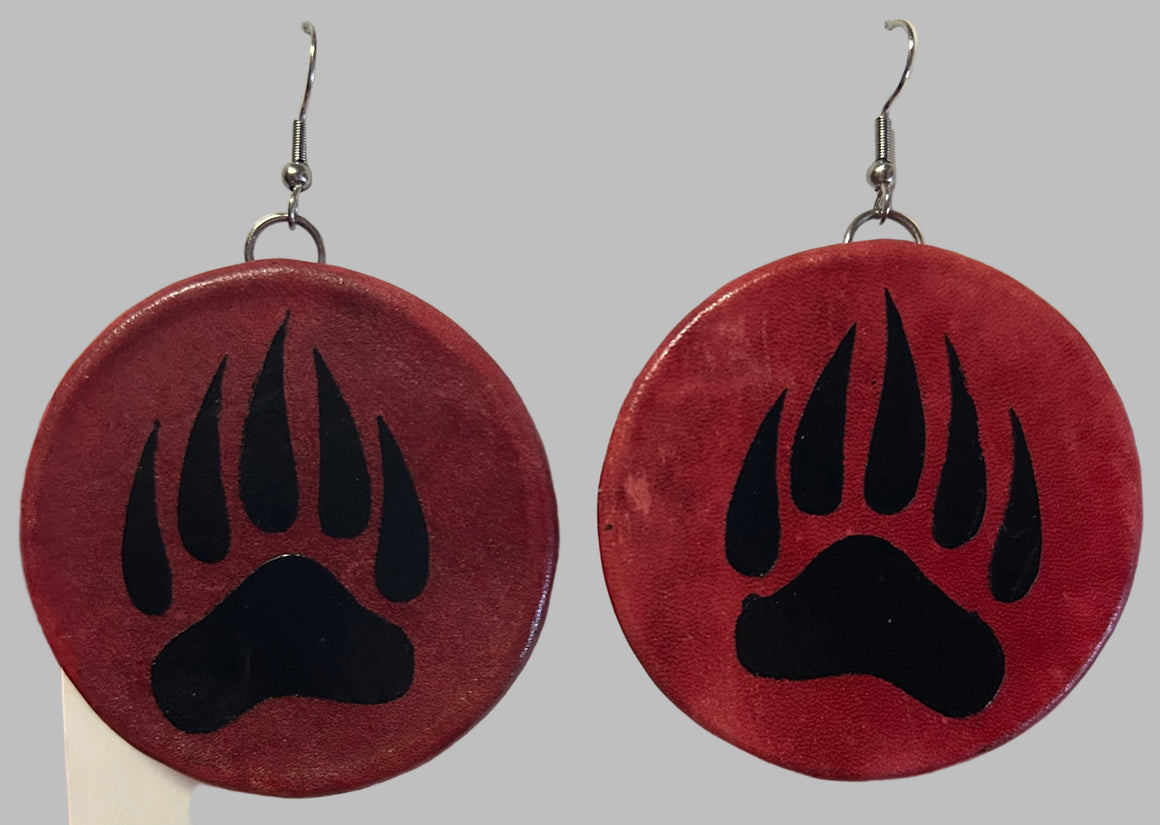 Bear Paw Drum Earrings