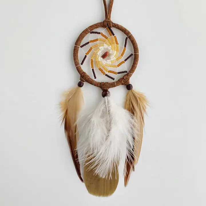 2.5 Beaded Dream Catchers Brown