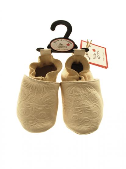 Deerskin moccasin eagle design Beige