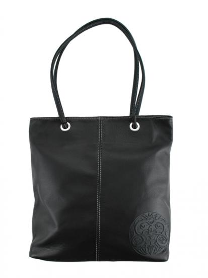 Embossed Genuine Leather Tote Bag Eagle Design