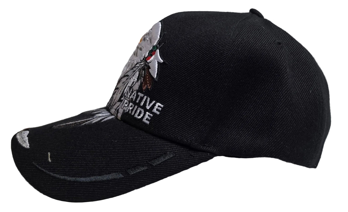 Native Pride Embroidered Cap Eagle Feather