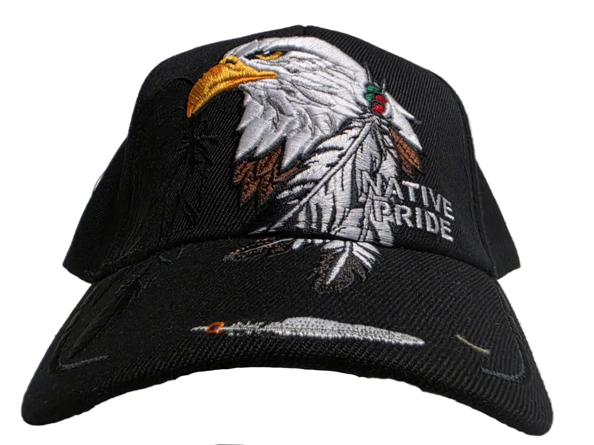 Native Pride Embroidered Cap Eagle Feather