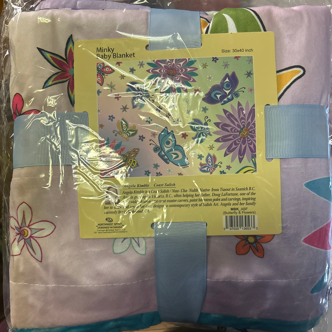 Minky Baby Blanket - Butterfly & Flowers