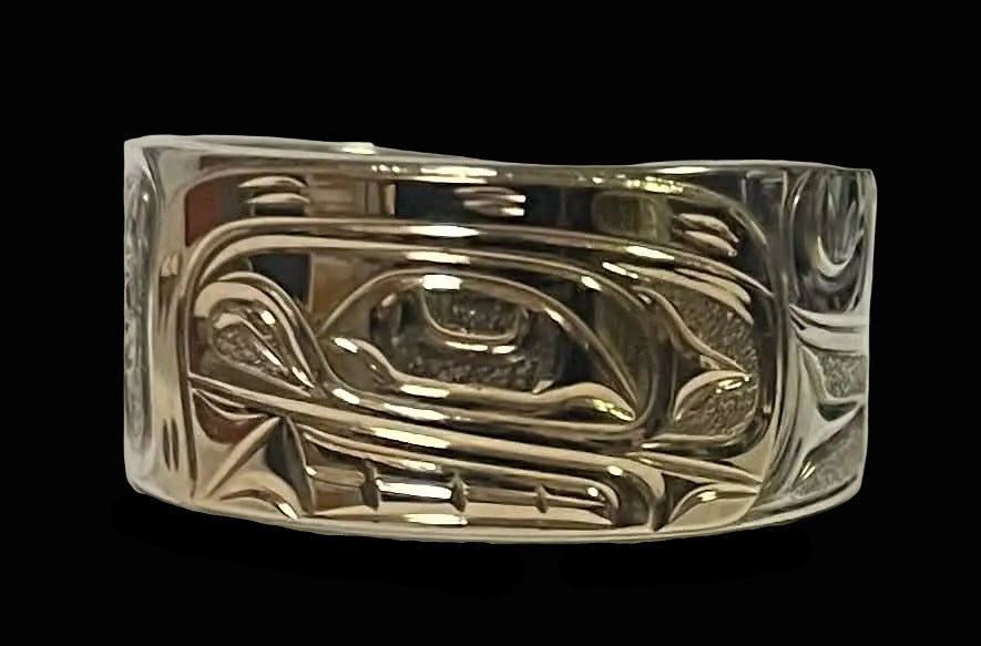 Orca Silver Gold Ring Size 10 3/8"