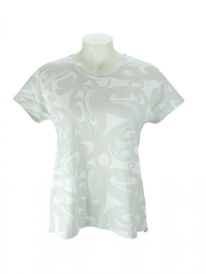 3 Eagle Round Neck T-Shirt (Grey/White,) Corinne Hunt