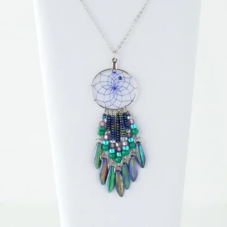 1" Dream Catcher Pendant - Peacock