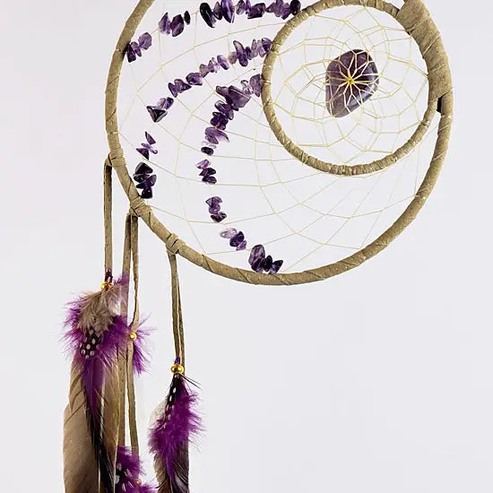 Dream Catcher Semi precious Amethyst 6"