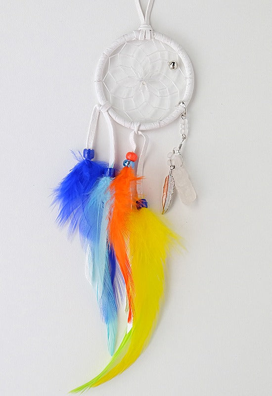 2" Medium Magical White & Rainbow Dream Catcher