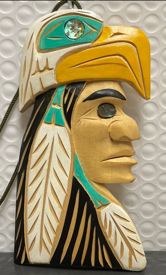 Carved Indigenous Head Necklace