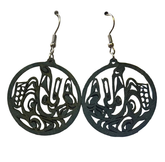 Killer Whale and Wolf Fin Earring