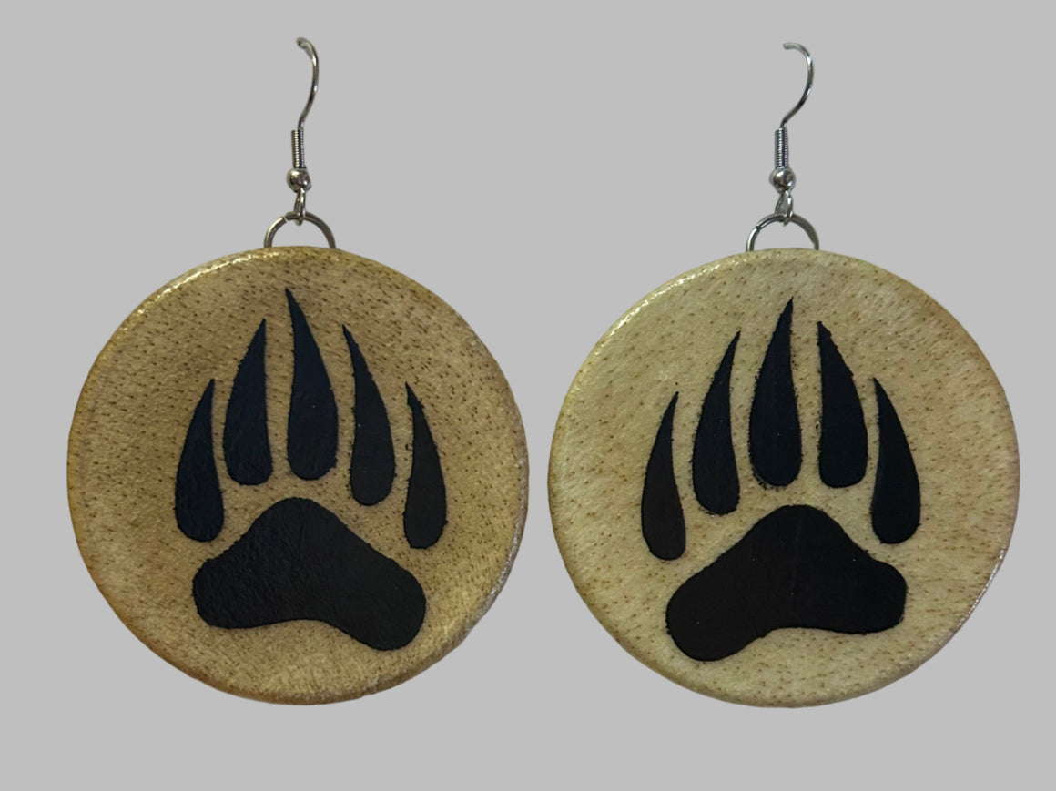 Bear Paw Drum Earrings