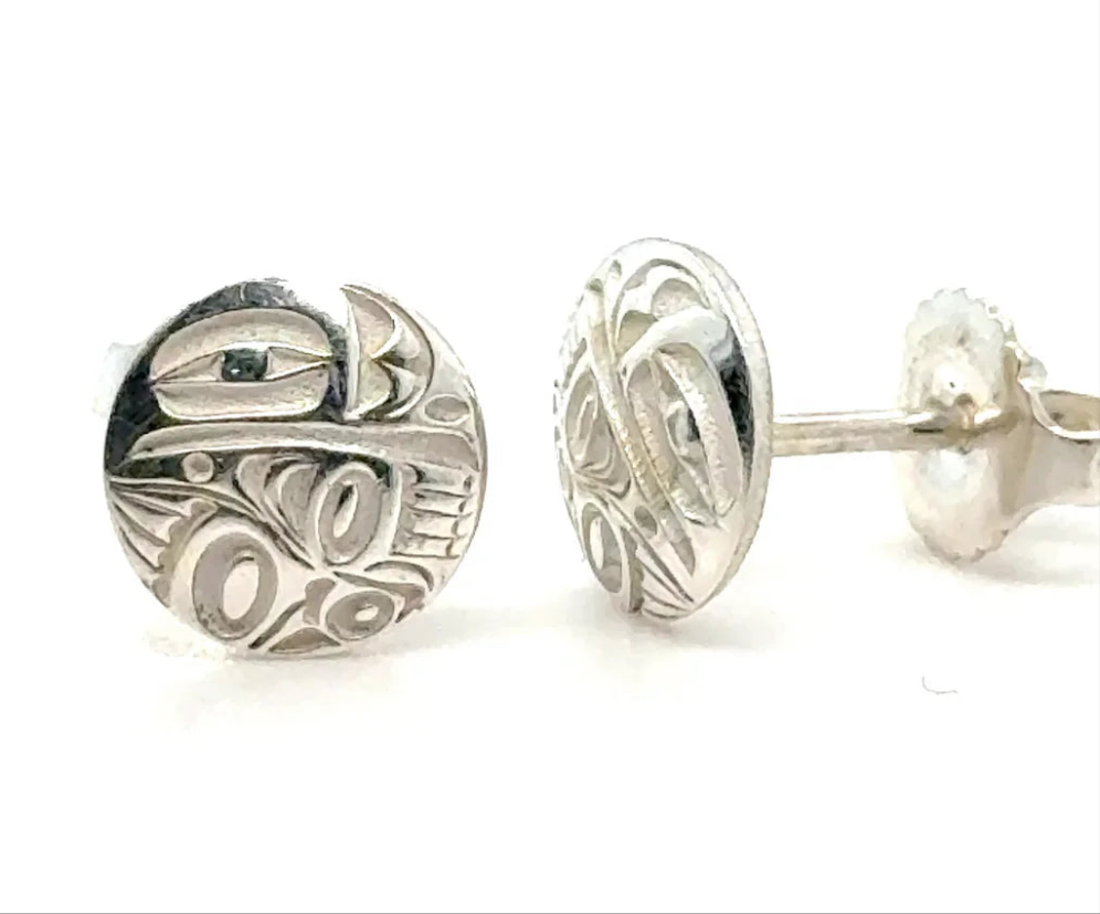 8mm Raven Stud Earrings