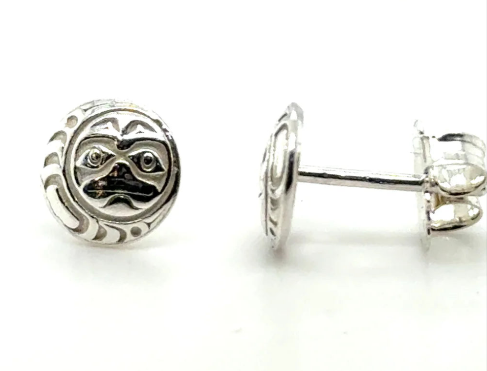 8mm Stud Moon Earrings