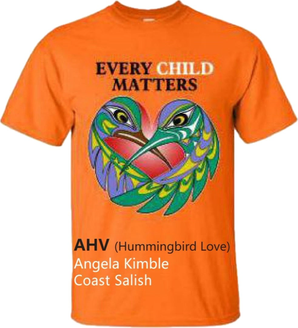 Every Child Matters Orange Shirt (Hummingbird Love)