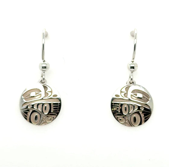 Raven Earrings - Sterling Silver - Drop - Round - 15mm