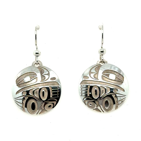 Raven Earrings - Sterling Silver - Drop - Round - 20mm