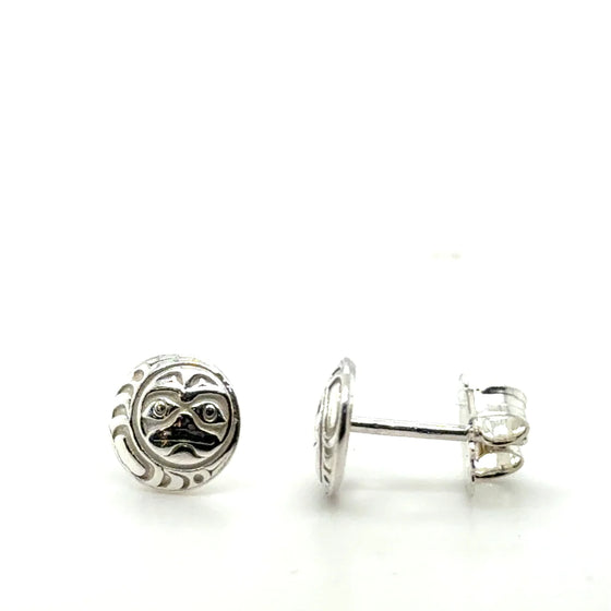 8mm Stud Moon Earrings