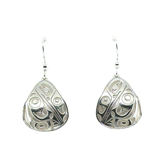 Hummingbird Earrings - Sterling Silver - Drop - Triangle - 19mm