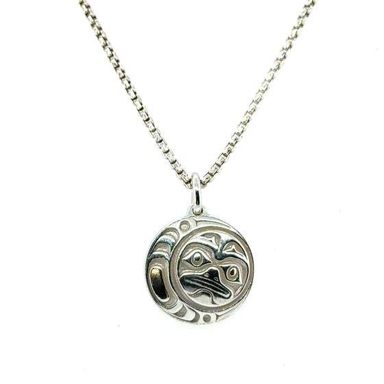 Moon Pendant - Sterling Silver - Round - Mini - 15mm