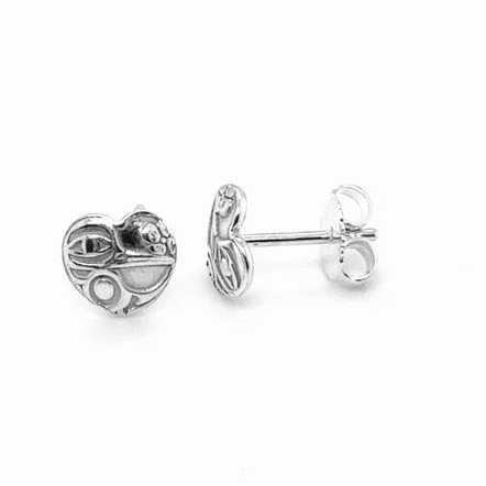8mm Hummingbird Heart Studs