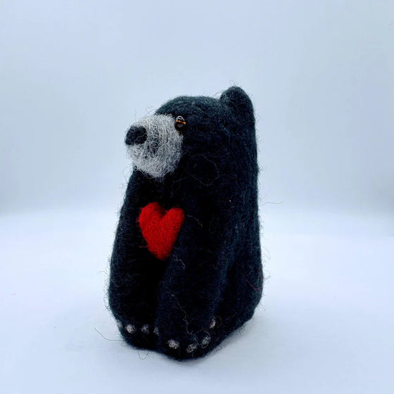 Wool Hanging Ornament - Black Bear