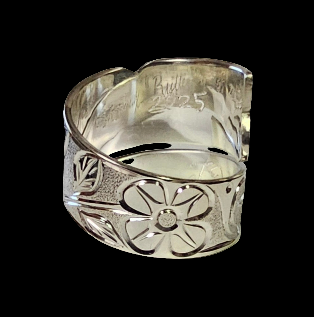 Butterfly 8 1/2 Silver Wrap Ring