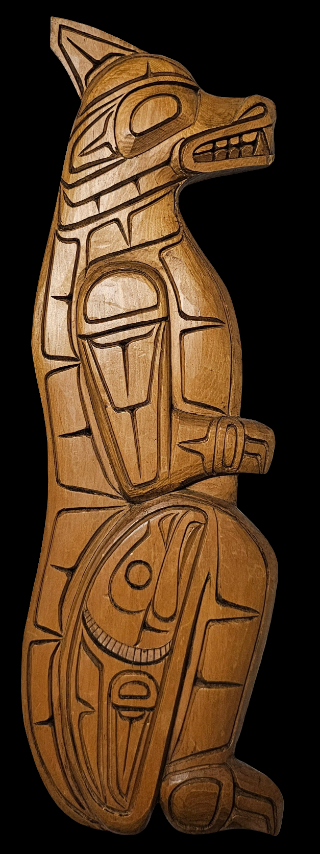 Bear & Salmon Carving by Alan Natrall