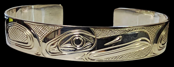 Raven 1/2" Silver Bracelet by Liam Baker