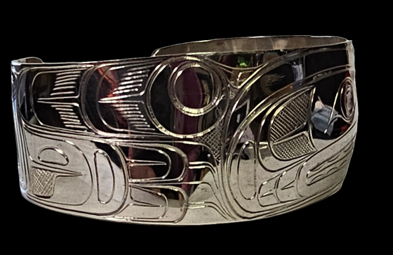 1" Orca silver Bracelet by Traves Henry