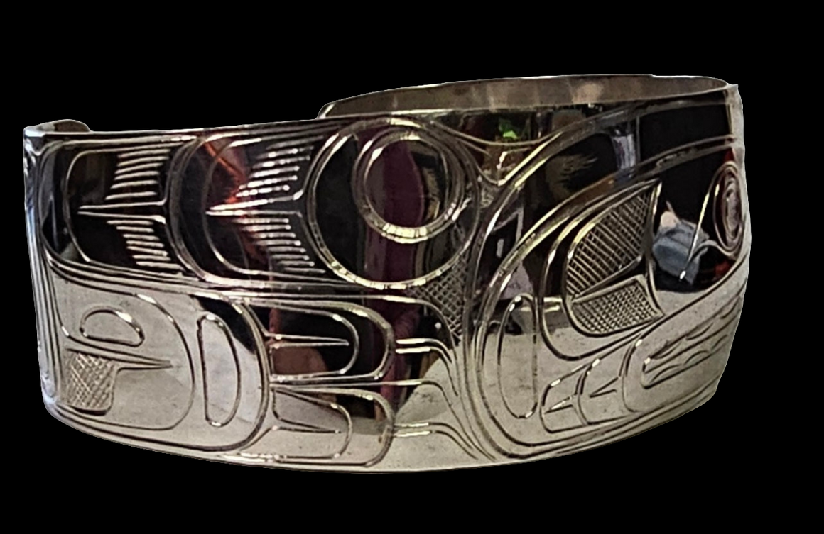 1" Orca silver Bracelet by Traves Henry