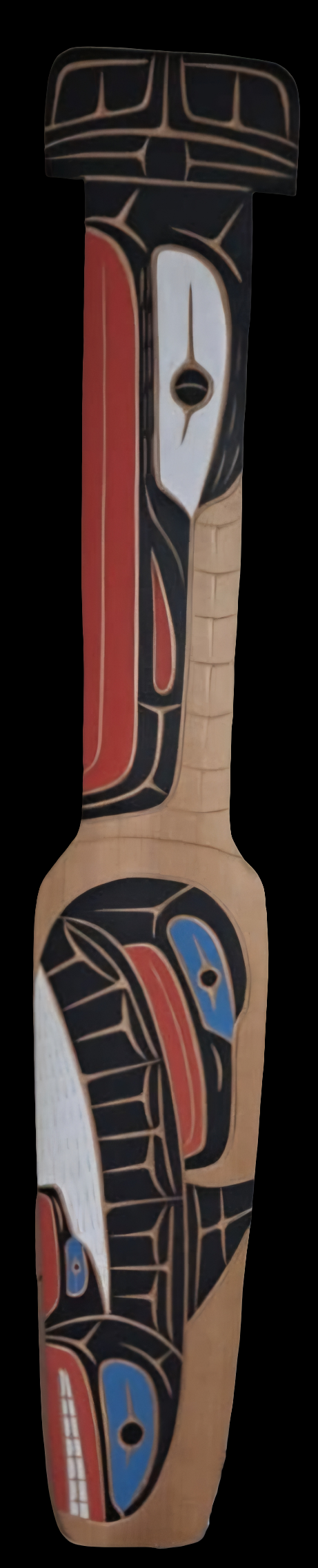 Red cedar paddle raven orca design