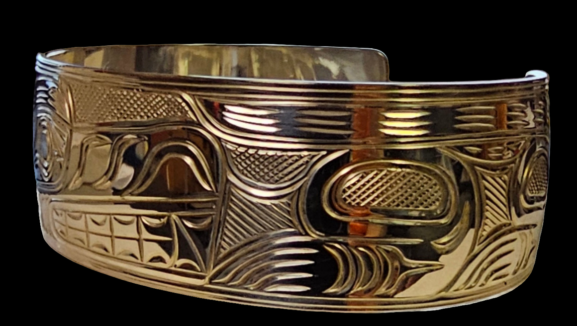 Wolf 3/4" Silver Bracelet by Liam Baker