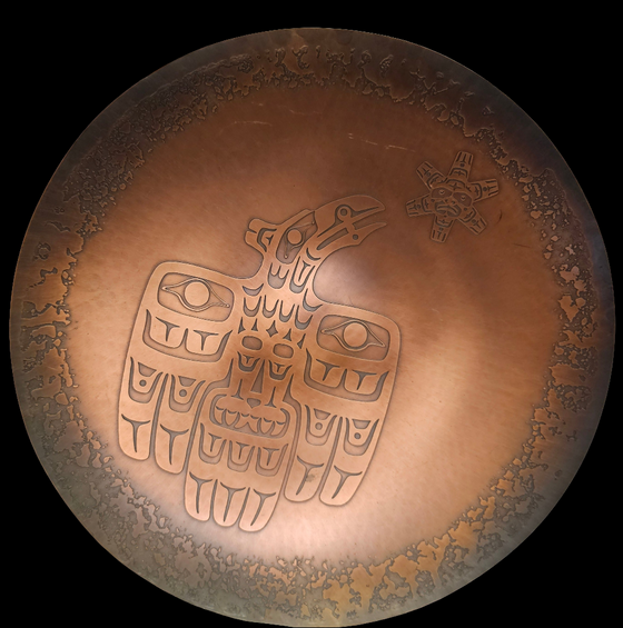 16" Copper Thunder Bird Plate by Harold Alfred