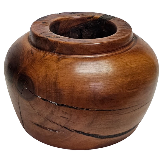 Cherry Wood Round Vase