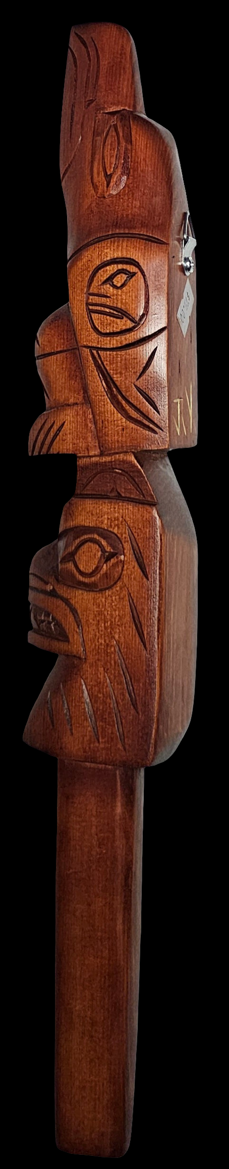 16" Raven & Bear Talking Stick by Jim Yelton