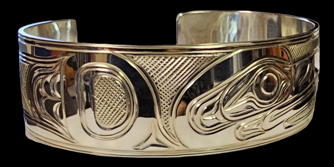 Raven 3/4" Silver Bracelet by Liam Baker