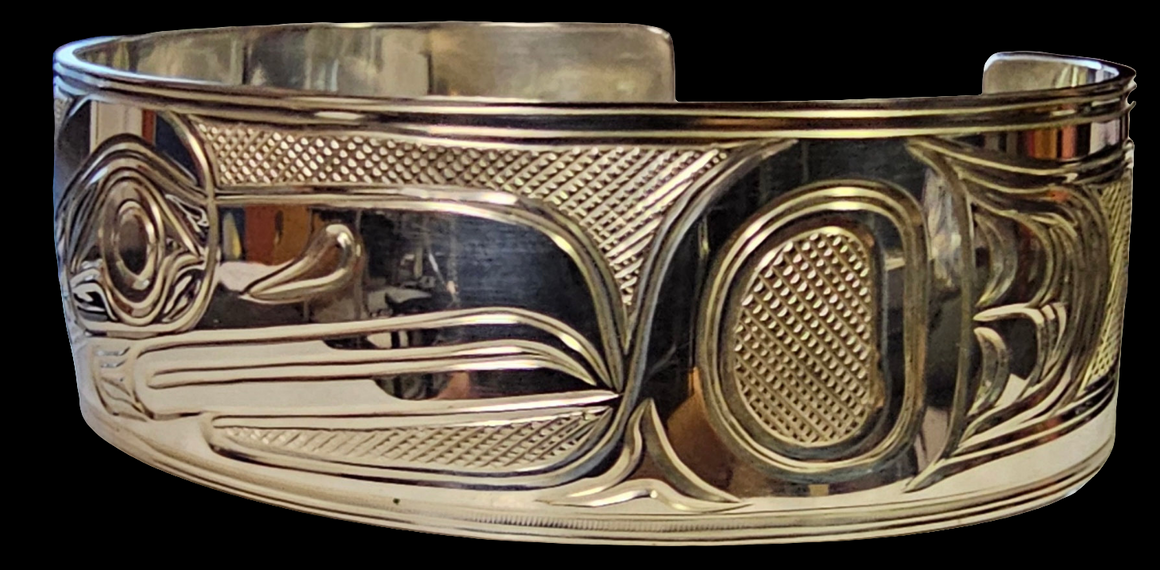 Raven 3/4" Silver Bracelet by Liam Baker