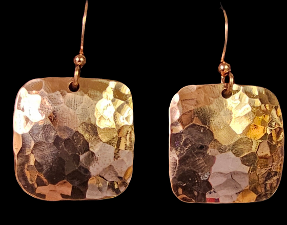Square Copper Earrings by Devin Wadhams-Descoteaux
