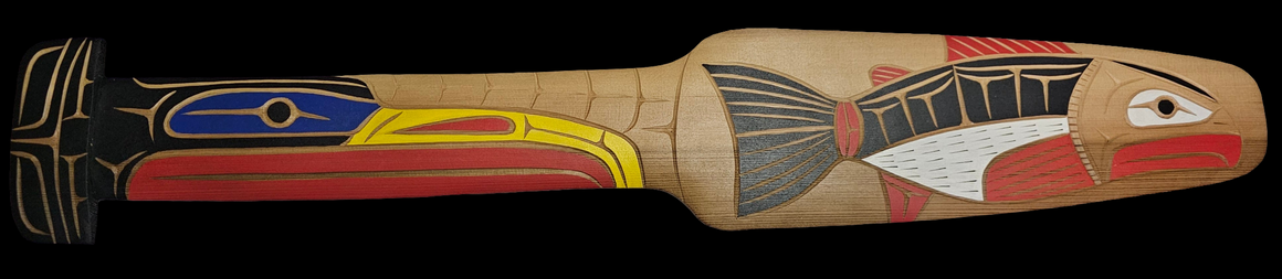 Raven & Salmon Paddle by Neil Baker