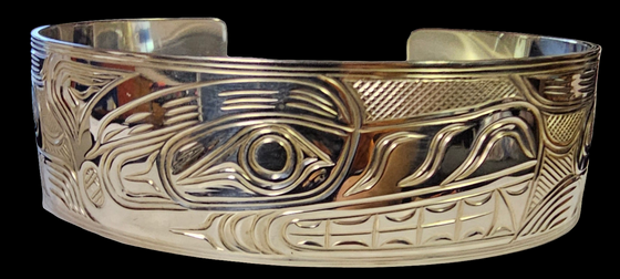 Wolf 3/4" Silver Bracelet by Liam Baker