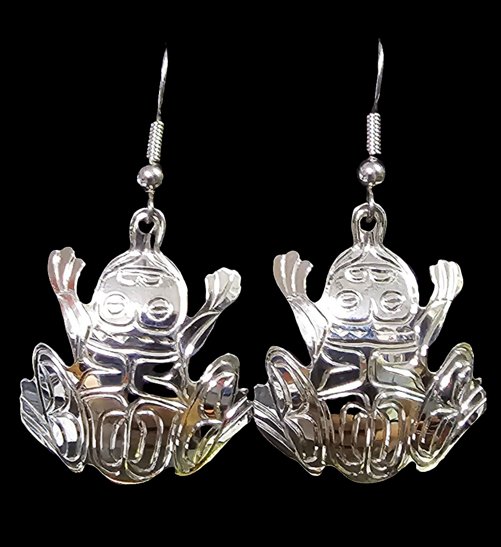 Frog Cut Out Earrings by Vincent Henson