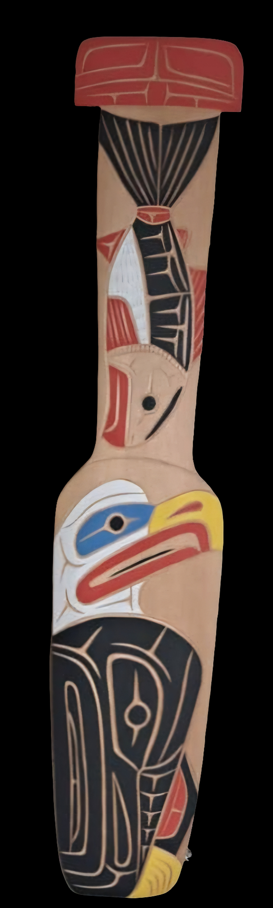 Red cedar salmon eagle paddle