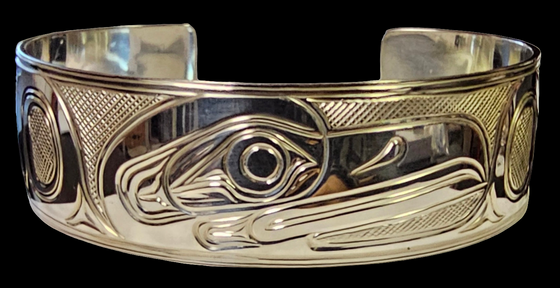 Raven 3/4" Silver Bracelet by Liam Baker