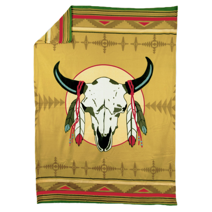 Buffalo Skull Fleece Blanket