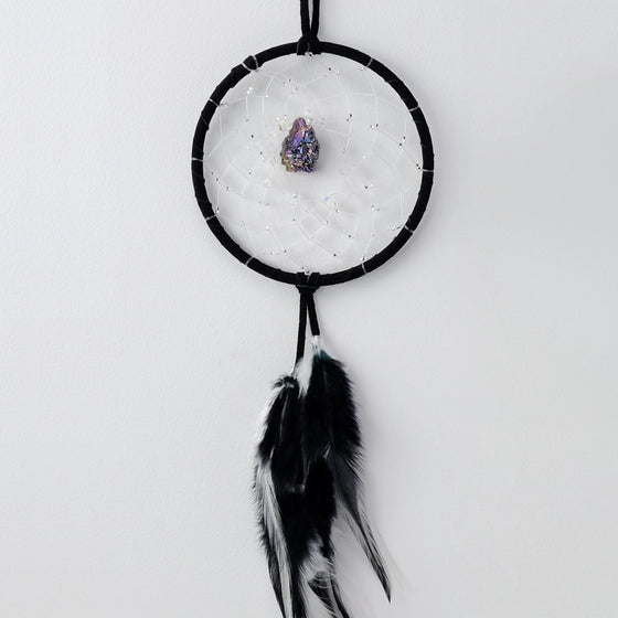 4" Dream Catcher Druzy Crystal Black