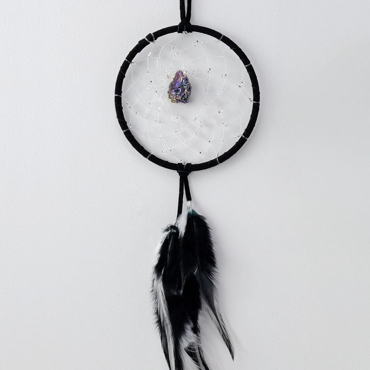 4" Dream Catcher Druzy Crystal Black