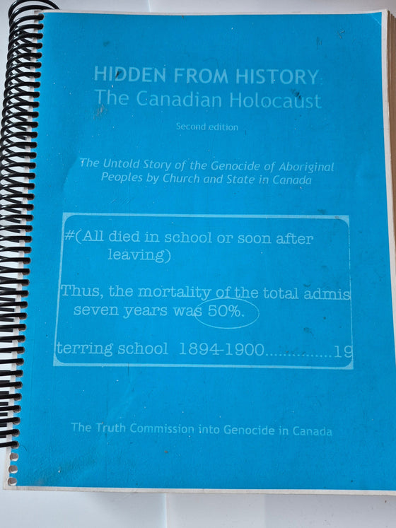 Hidden from History: The Canadian Holocaust" (second edition) written/edited by Kevin Daniel Annett under the Truth Commission into Genocide in Canada.