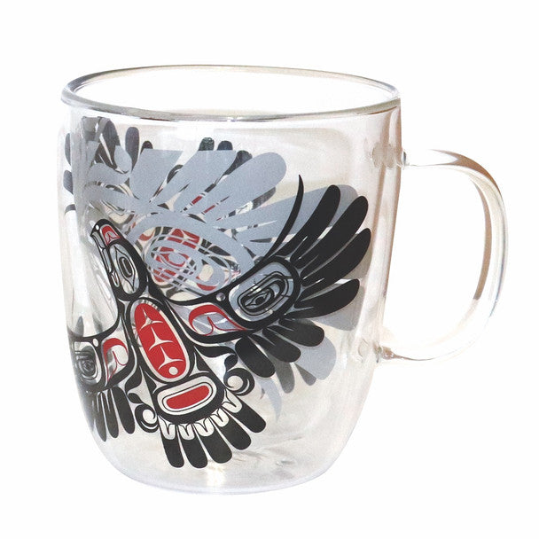 Double Walled Glass Mug Eagle